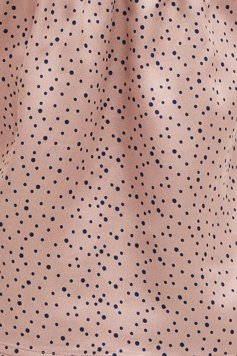 Polka Dot Satin Pajamas Set Sleeveless