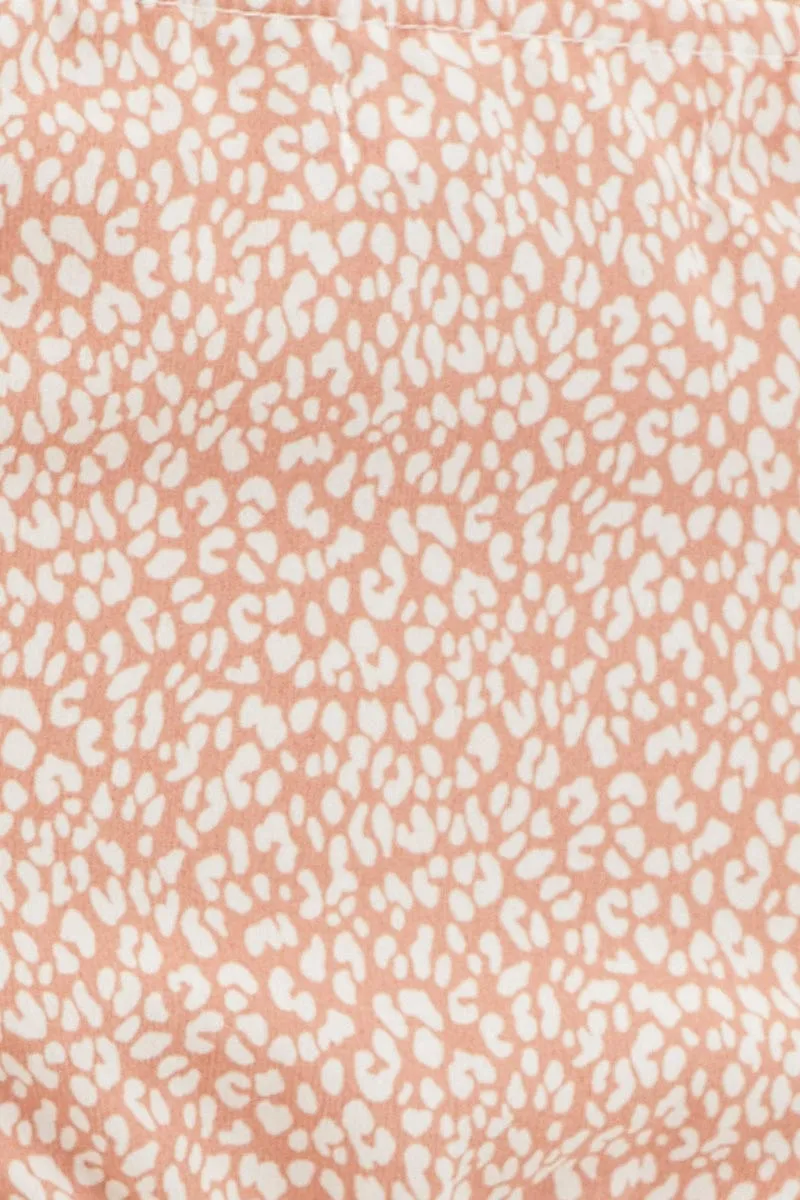 Print Tie Front Top
