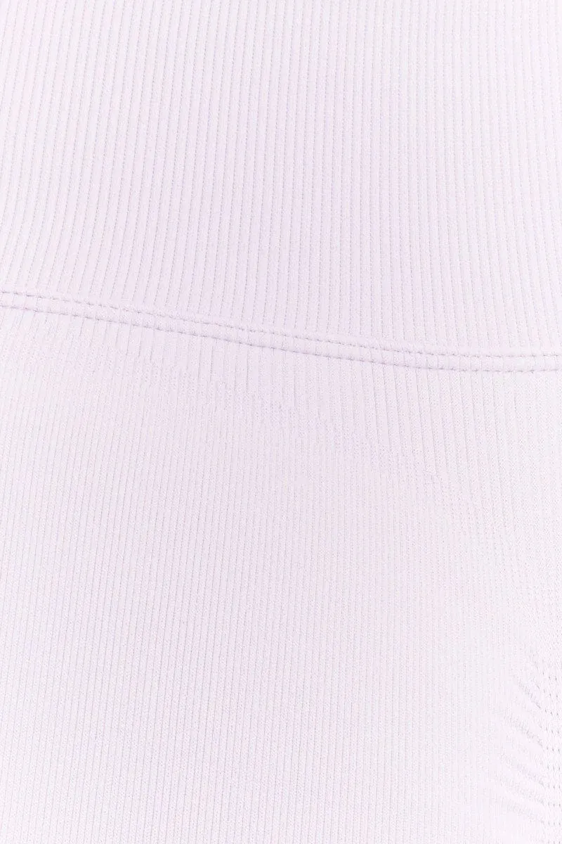 Purple Seamless Halter Top And Bike Shorts Activewear Set
