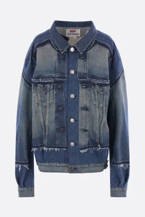 raw-cut denim oversize jacket