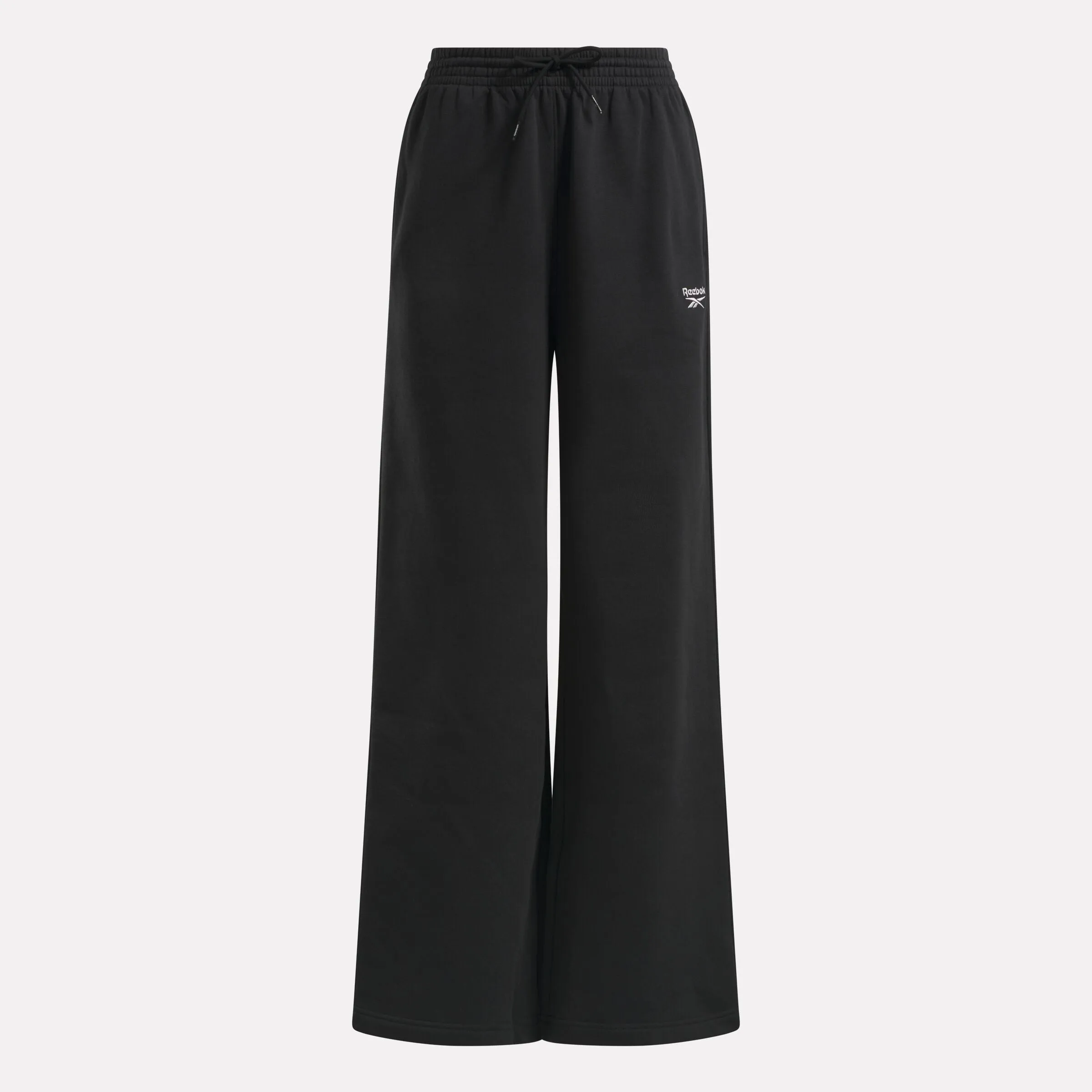 Reebok Identity Small Logo Fleece Wide Leg Pants Black