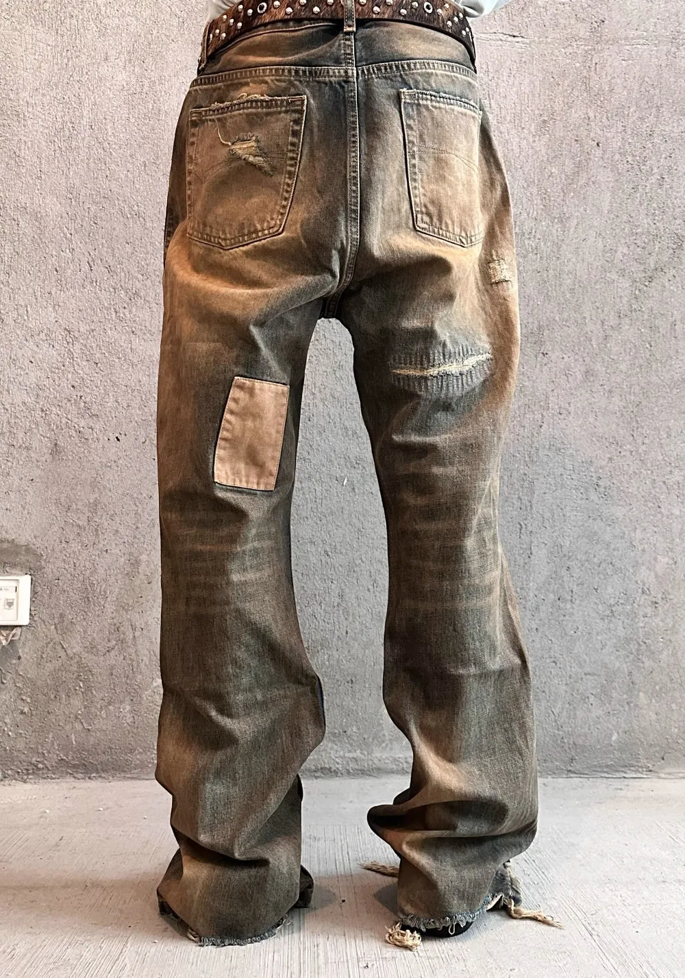REGEN ZONE丨"RIOT" Boro Distressed Patchwork Pants