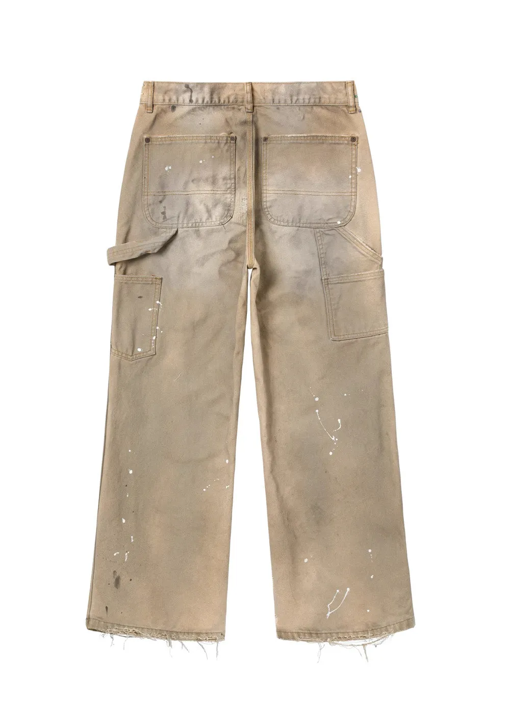 REGEN ZONE丨"RIOT" Dirty White Cross Distressed Logger Pants