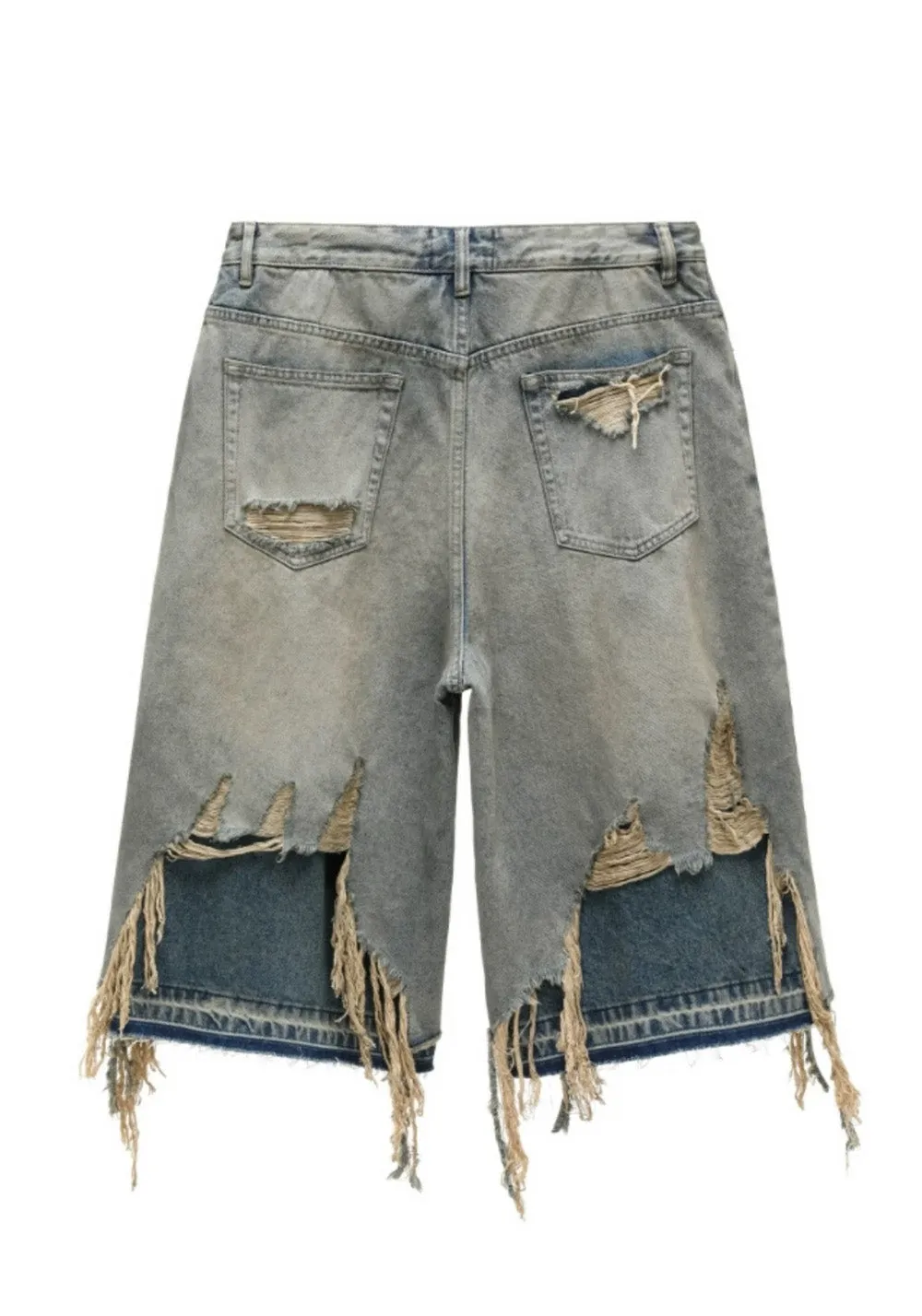 REGEN ZONE丨"RIOT" Samurai Distressed Patchwork Cropped Pants