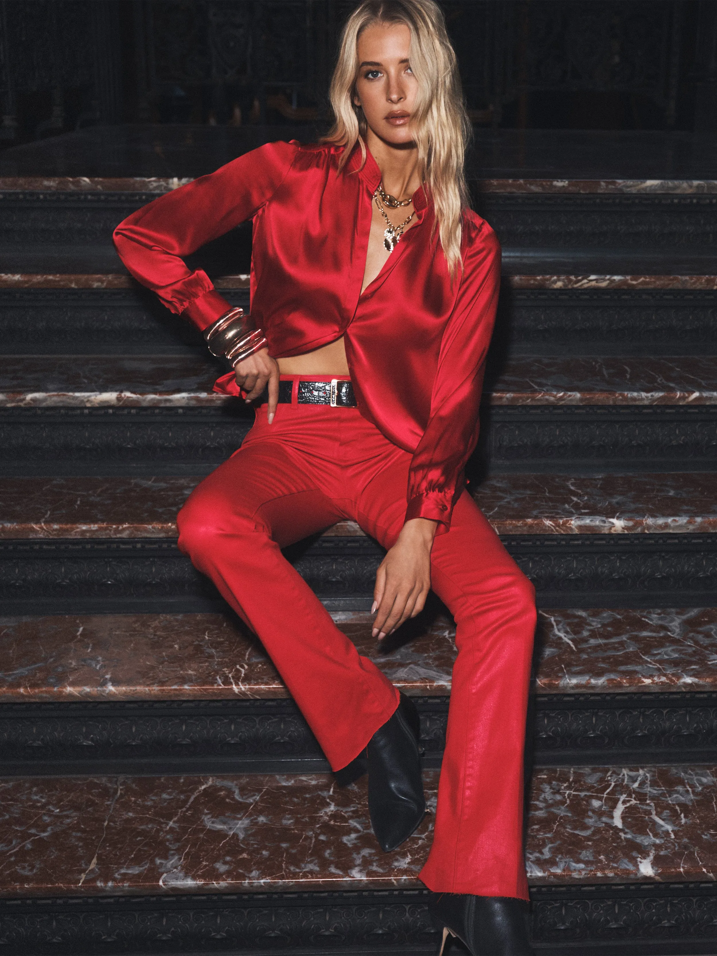 Ruth Coated Straight-Leg Jean