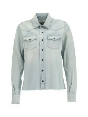 Saint Laurent Frayed Edge Denim Shirt