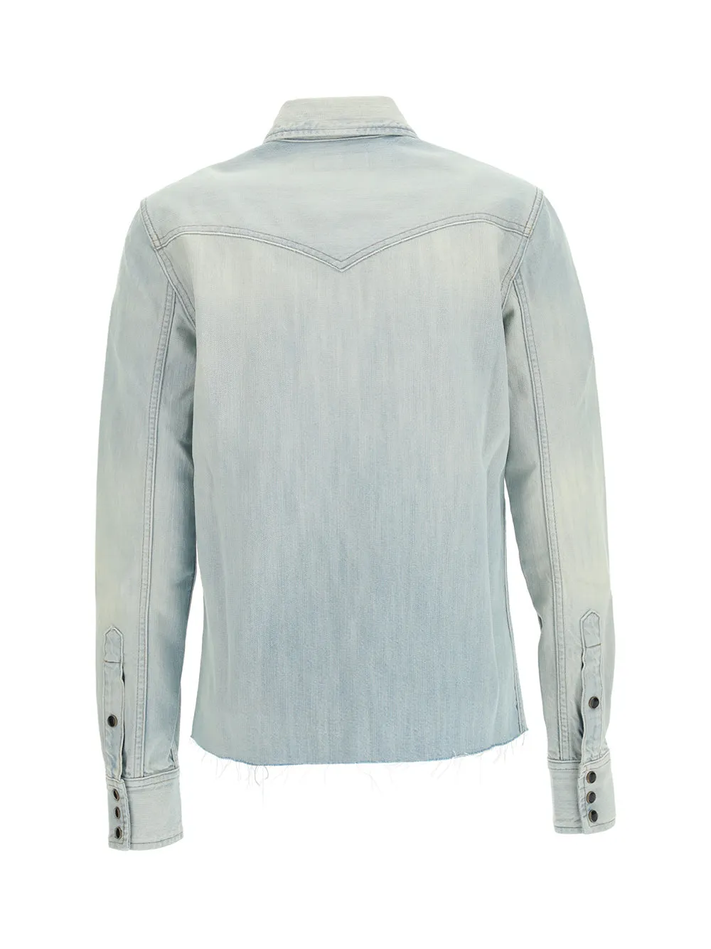 Saint Laurent Frayed Edge Denim Shirt