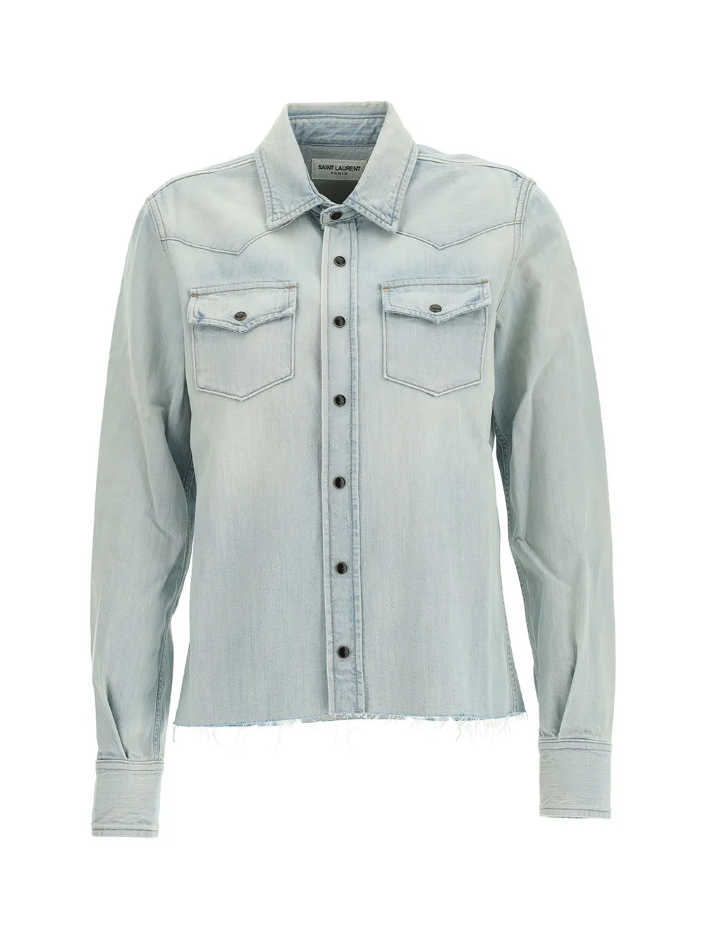 Saint Laurent Frayed Edge Denim Shirt