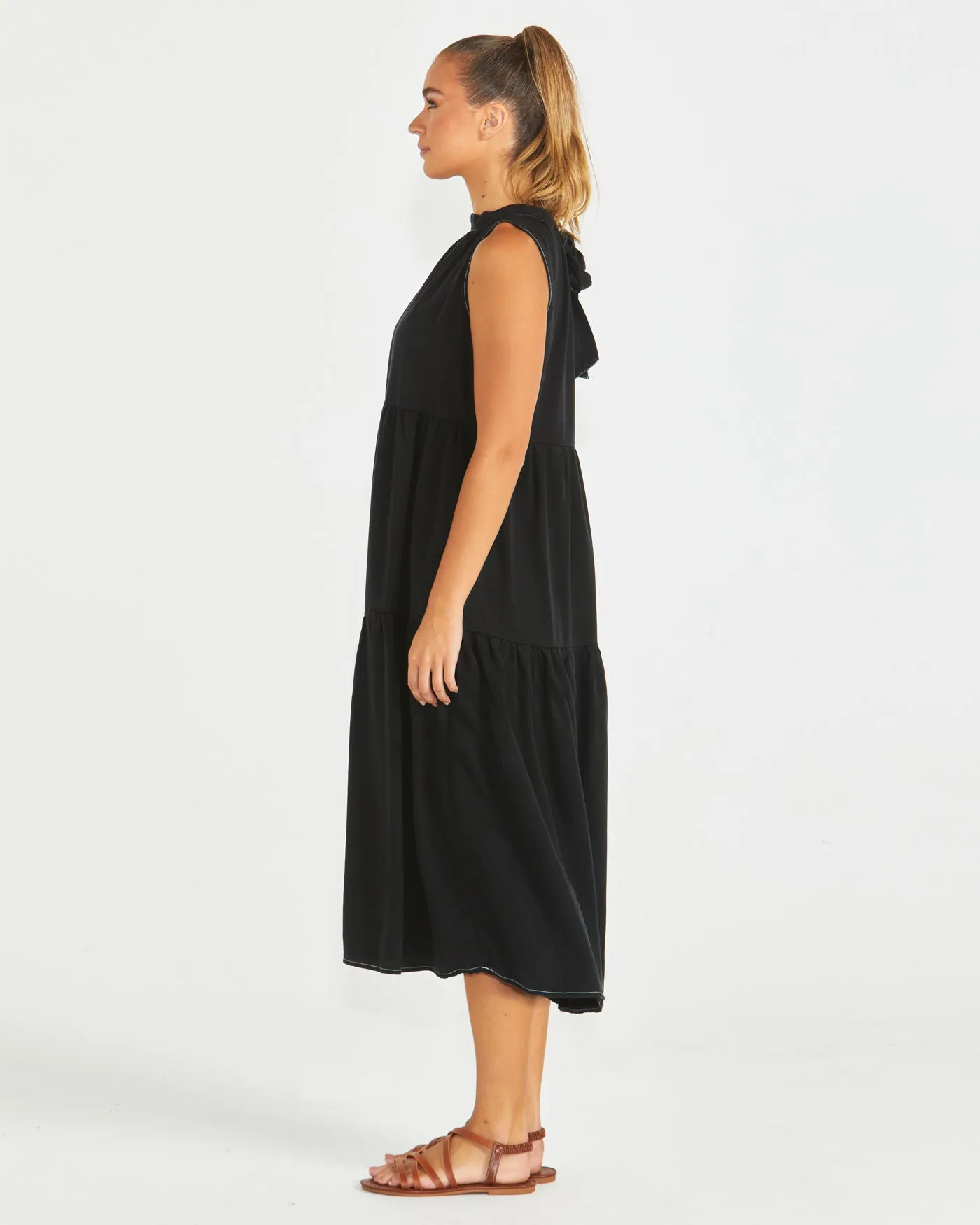 Sass Seville Tiered Dress Black