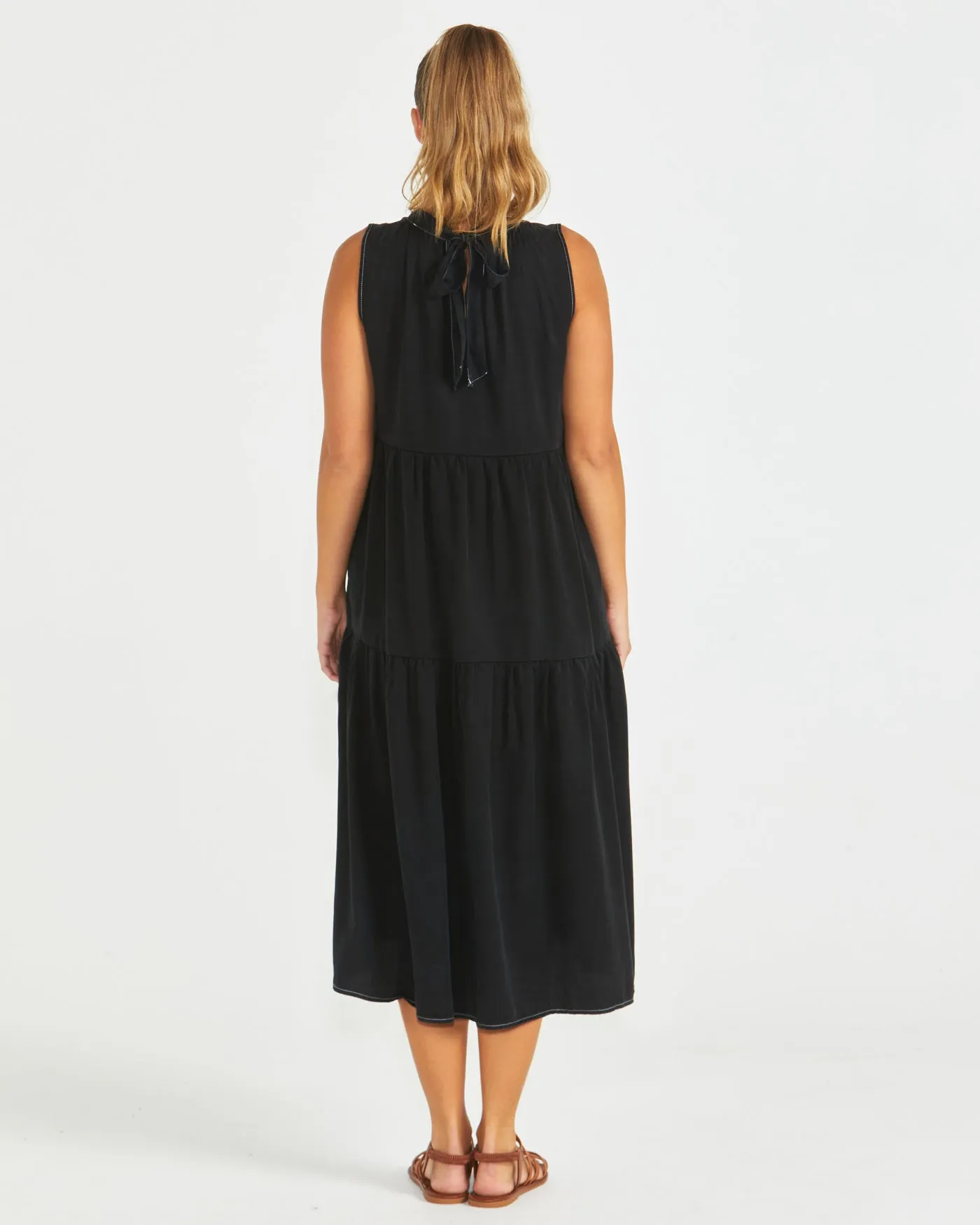 Sass Seville Tiered Dress Black