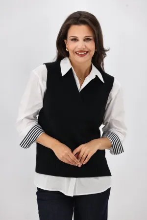 Shine On Label Elise Knitted Vest Black