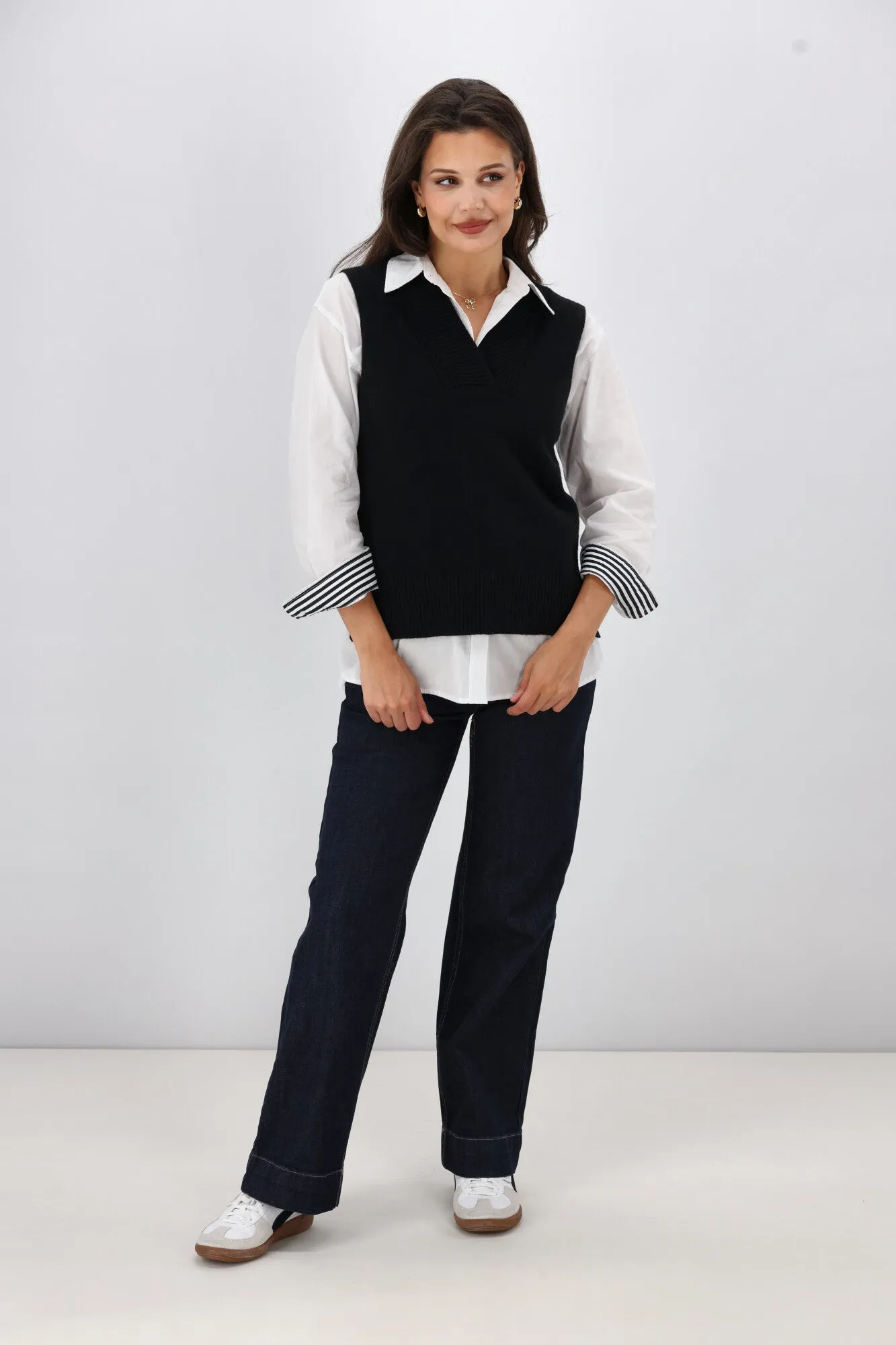 Shine On Label Elise Knitted Vest Black