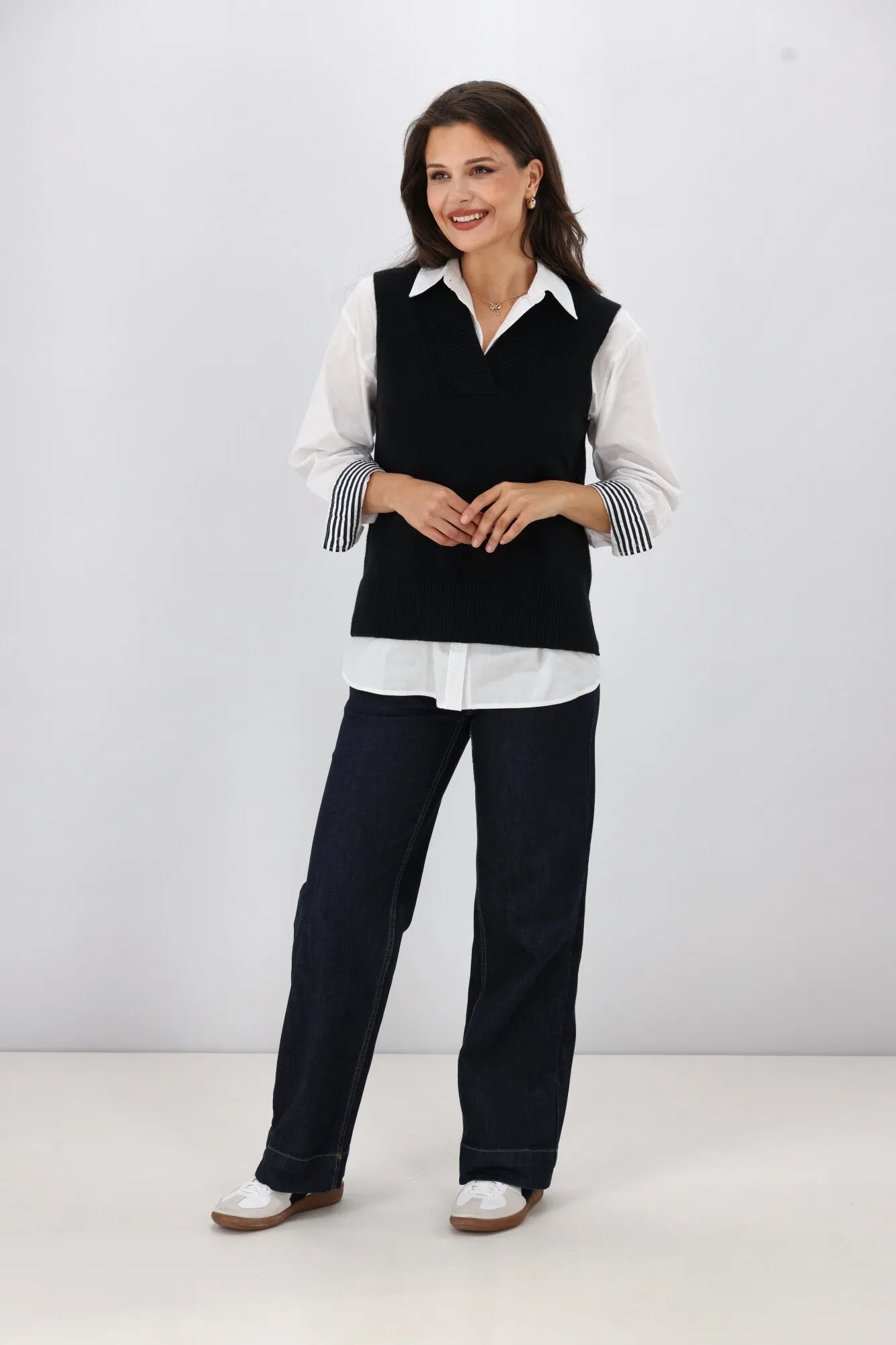 Shine On Label Elise Knitted Vest Black