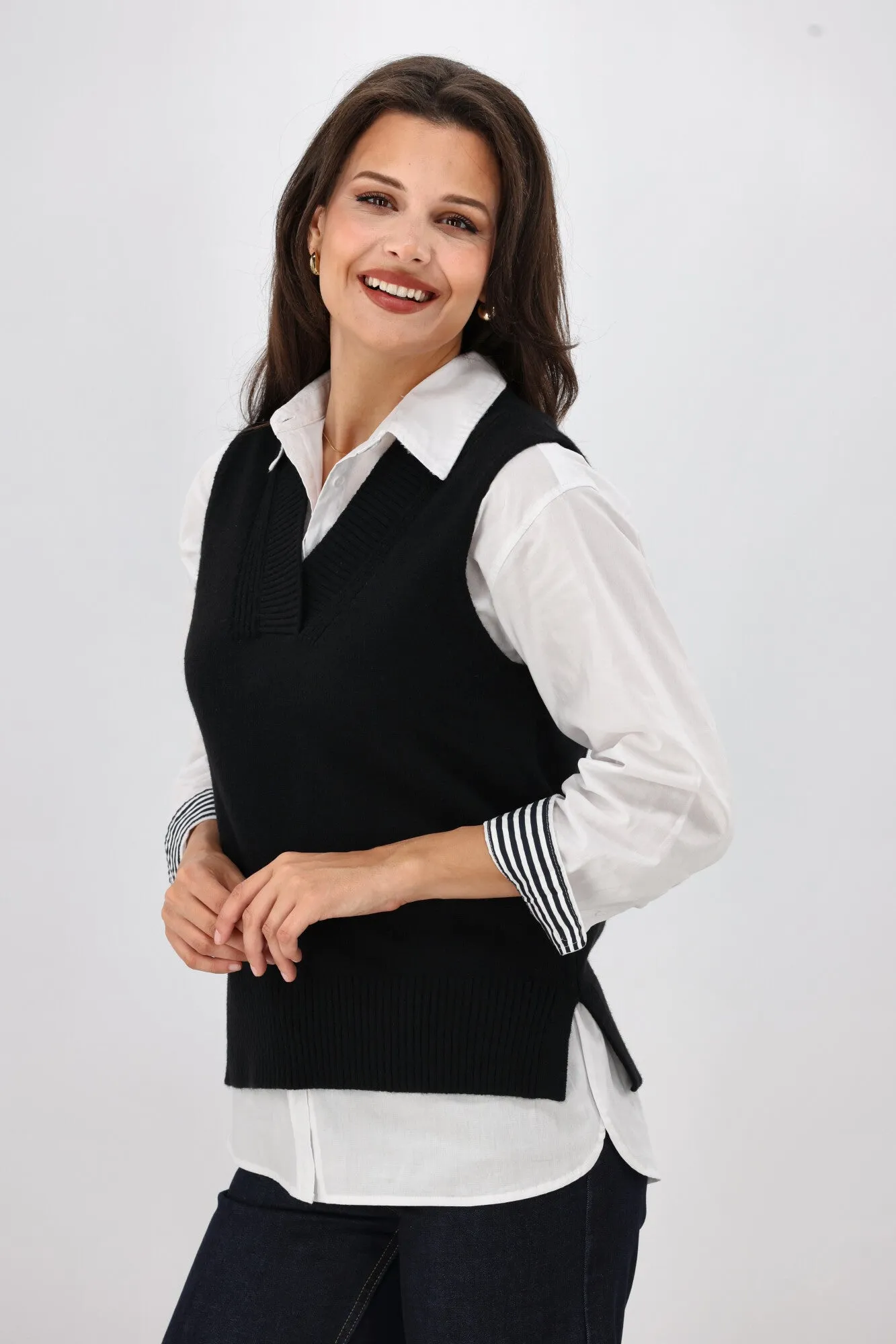 Shine On Label Elise Knitted Vest Black