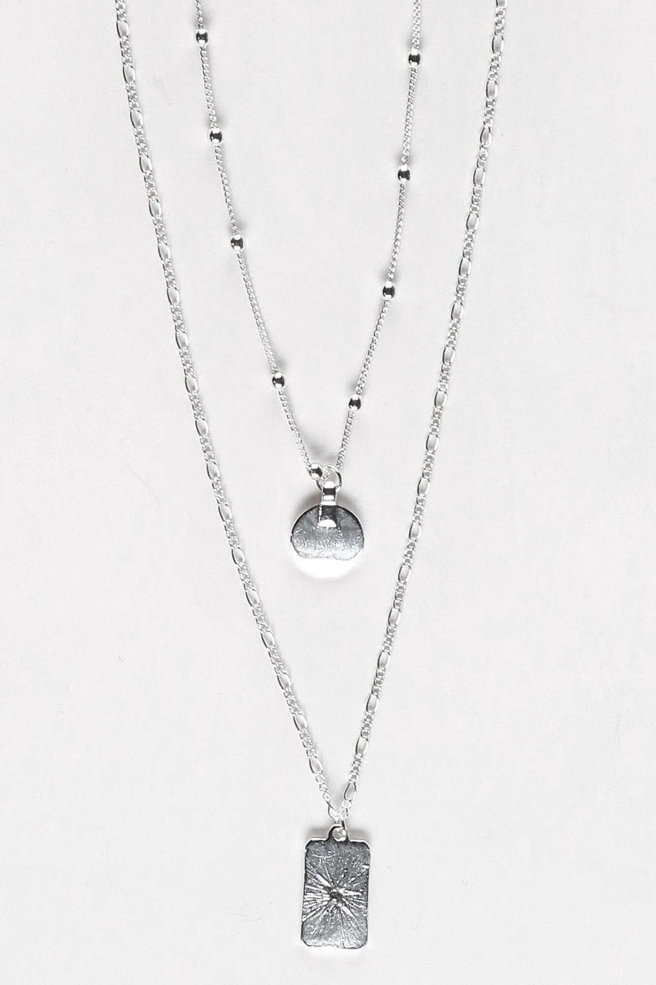 Shine On Label Starburst Necklace Silver