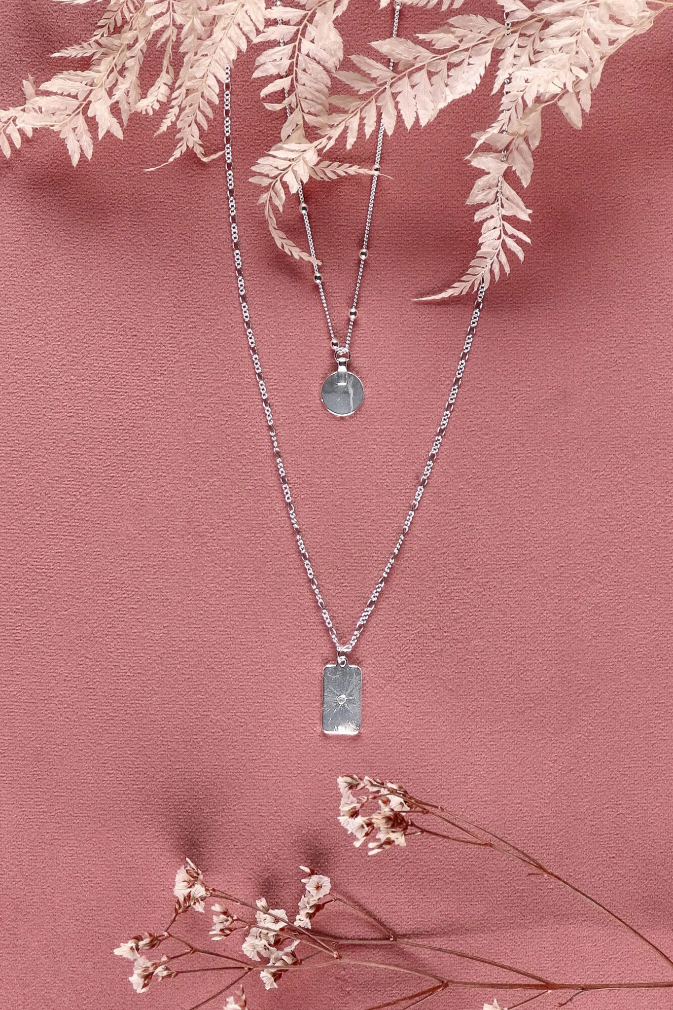Shine On Label Starburst Necklace Silver