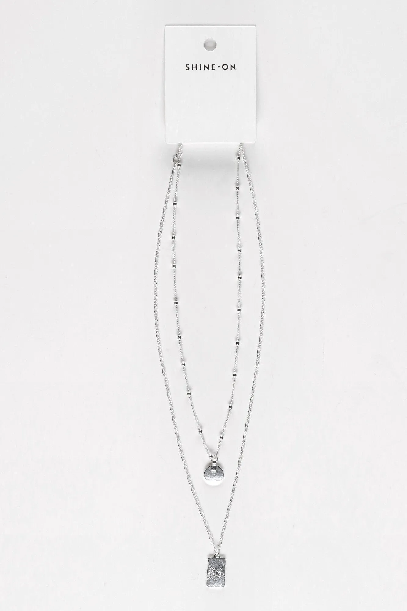 Shine On Label Starburst Necklace Silver
