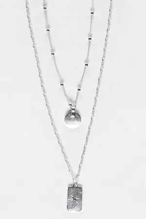 Shine On Label Starburst Necklace Silver