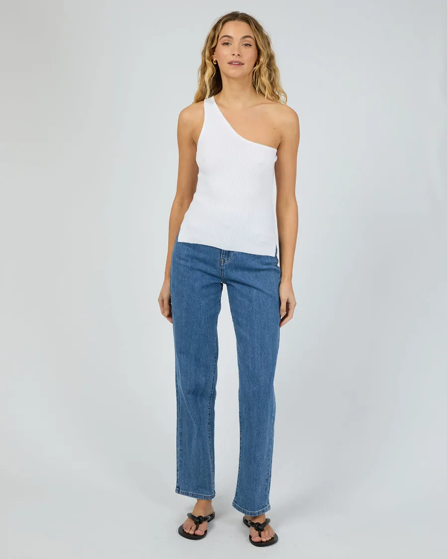 Silent Theory Dustin One Shoulder Top White