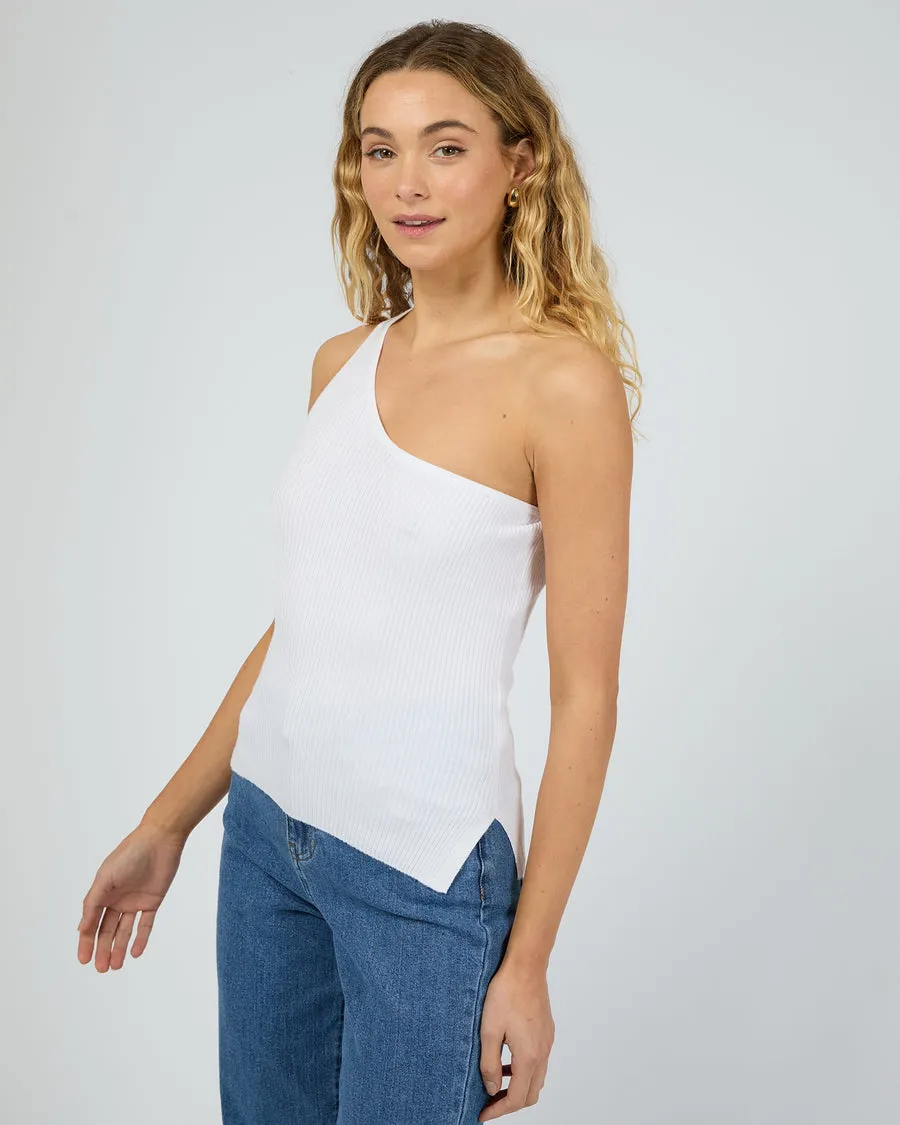 Silent Theory Dustin One Shoulder Top White
