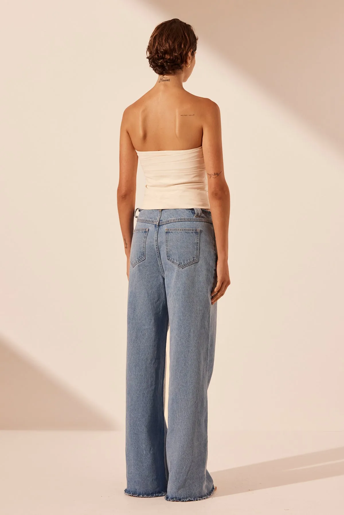 STELLA WIDE LEG JEAN - MID BLUE