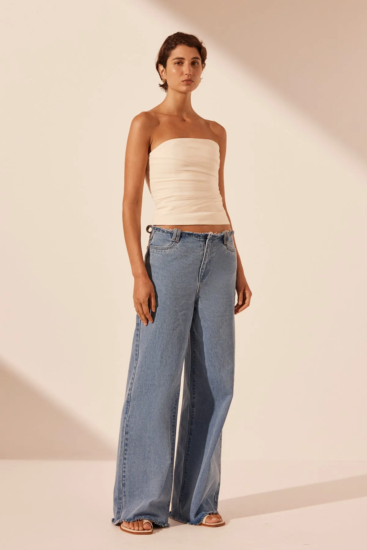 STELLA WIDE LEG JEAN - MID BLUE