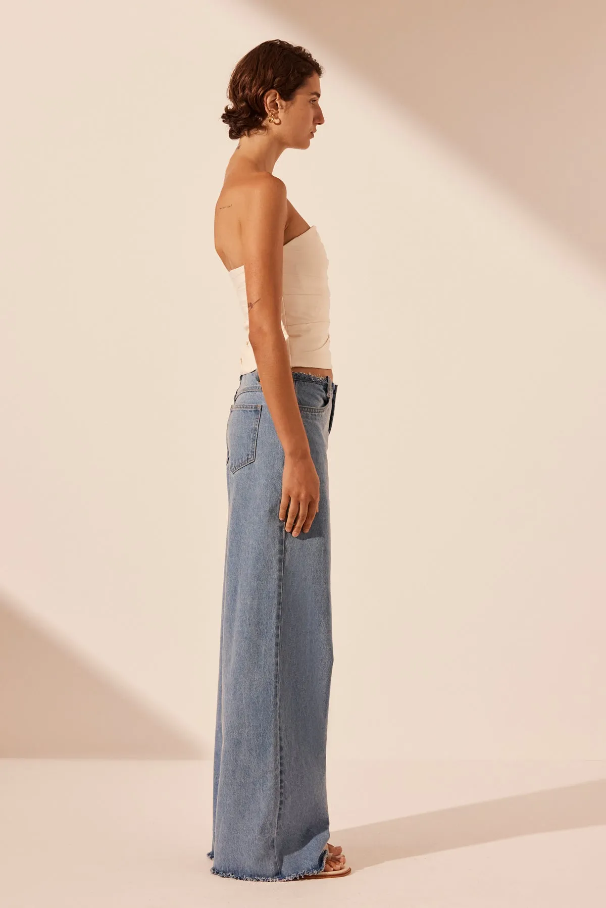STELLA WIDE LEG JEAN - MID BLUE