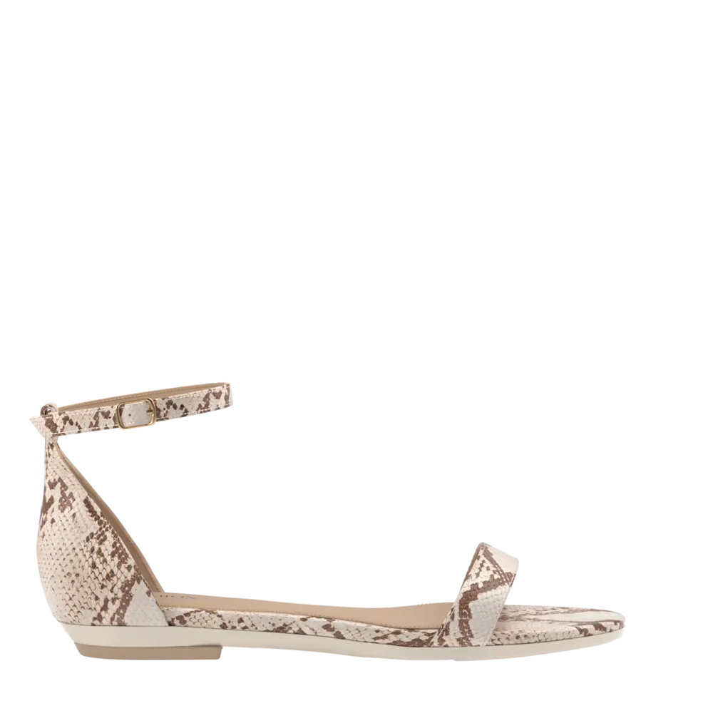The Pashionista - Ivory Snakeskin Flat - FINAL SALE