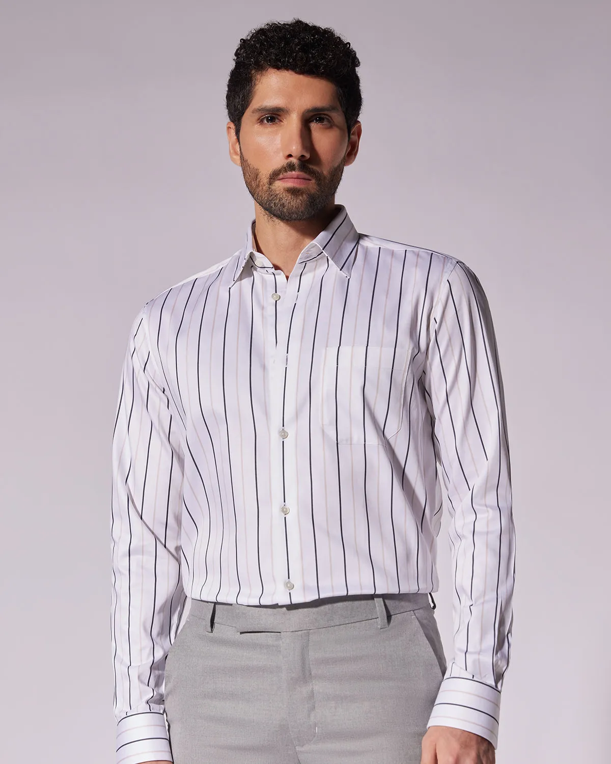Twill Striped Shirt - Yellow & Black