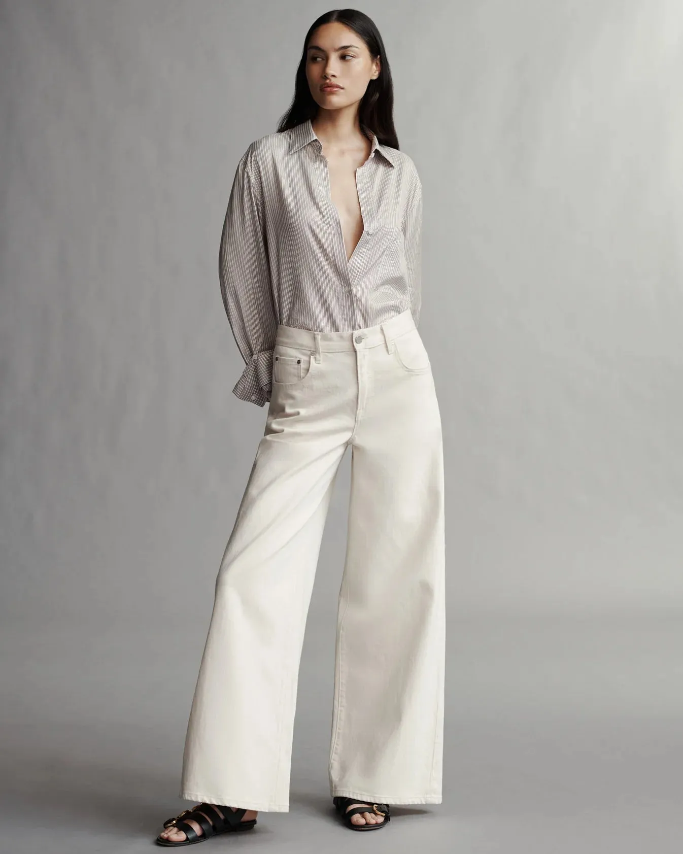 TWP - Tiny Dancer in Natural - Wide Leg Jean - Lightweight Cotton