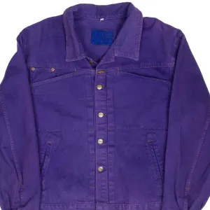 VINTAGE MARITHE FRANCOIS GIRBAUD PURPLE PLEATED 1990S DENIM JACKET LARGE USA