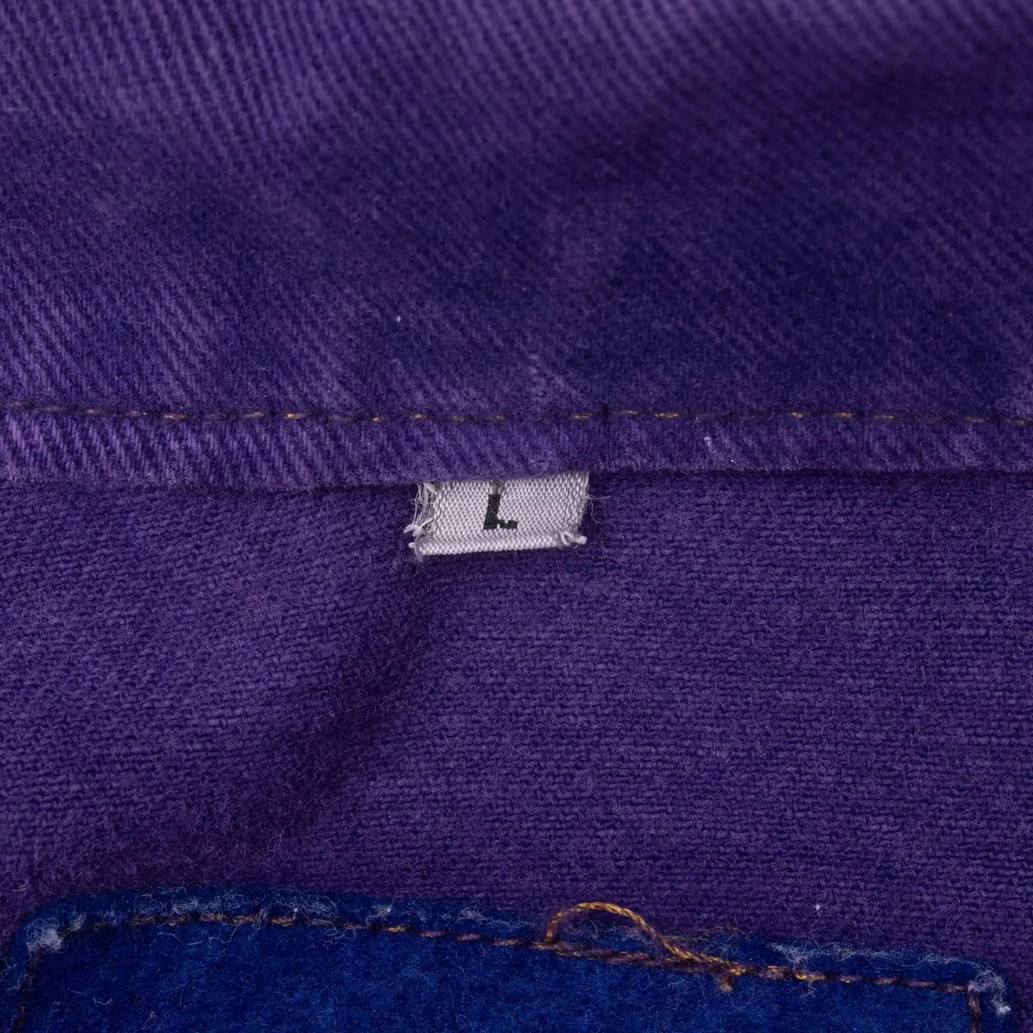 VINTAGE MARITHE FRANCOIS GIRBAUD PURPLE PLEATED 1990S DENIM JACKET LARGE USA