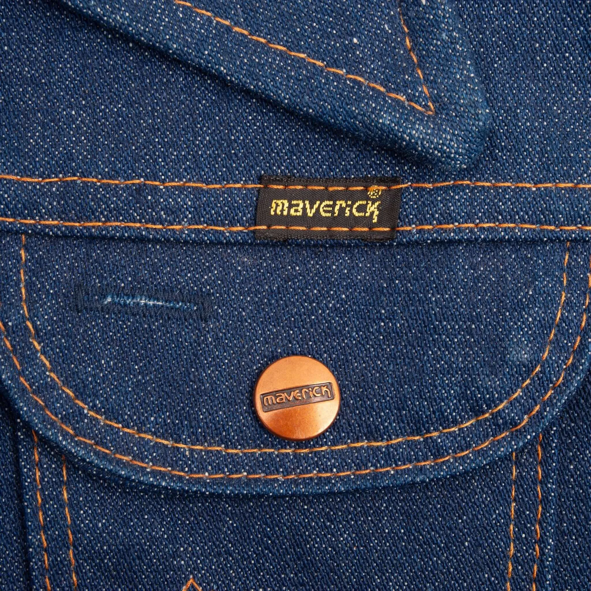 VINTAGE MAVERICK BLUE BELL DENIM JACKET 3J03MJ 1970S SIZE 34 MADE USA DEADSTOCK