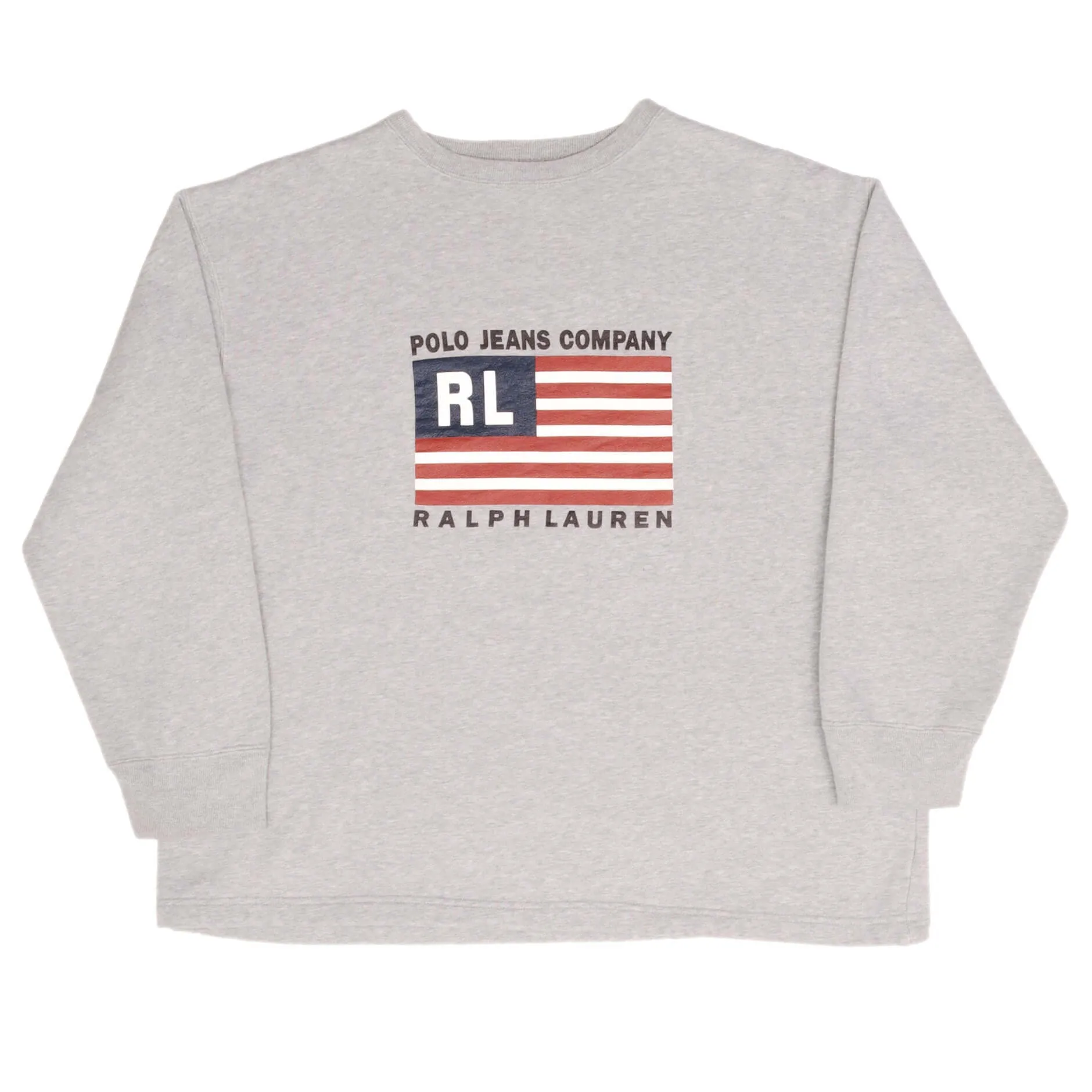 VINTAGE POLO JEANS COMPANY RALPH LAUREN US FLAG SWEATSHIRT 1990S SIZE SMALL