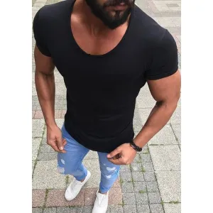 West Louis™ Low Neck Skinny Fitness T-Shirt