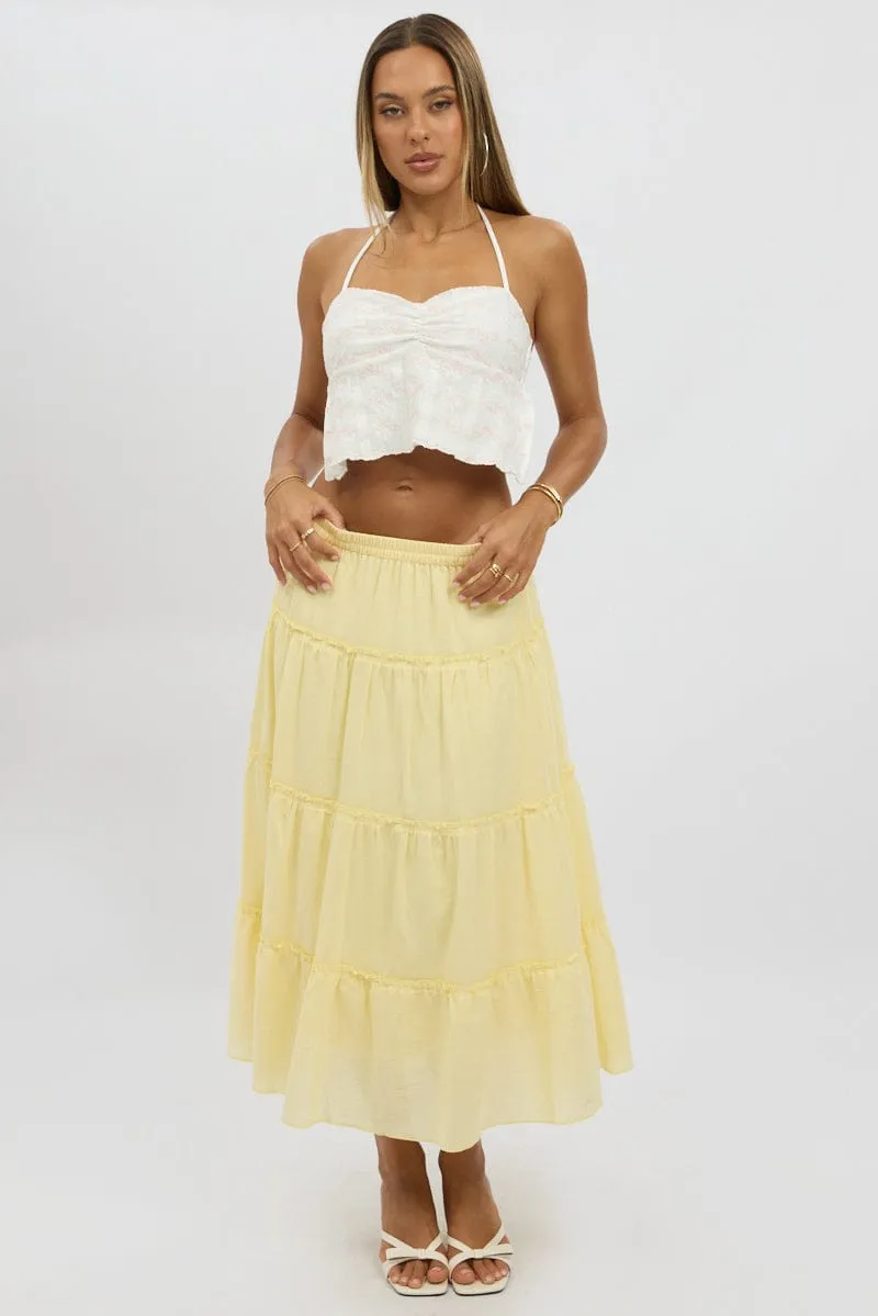 White Halter Neck Top Lace