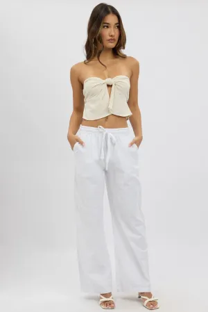 White Wide Leg Pants Elasticated