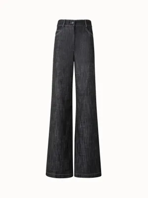 Wide Cotton Denim Pants