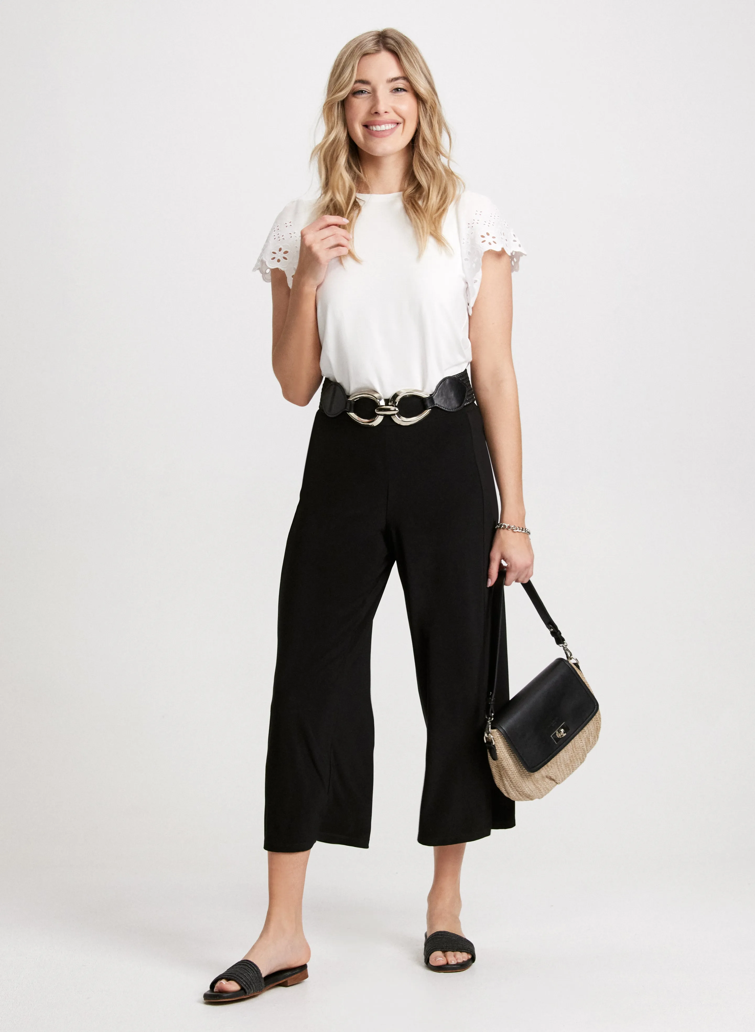 Wide Leg Pull-On Capris