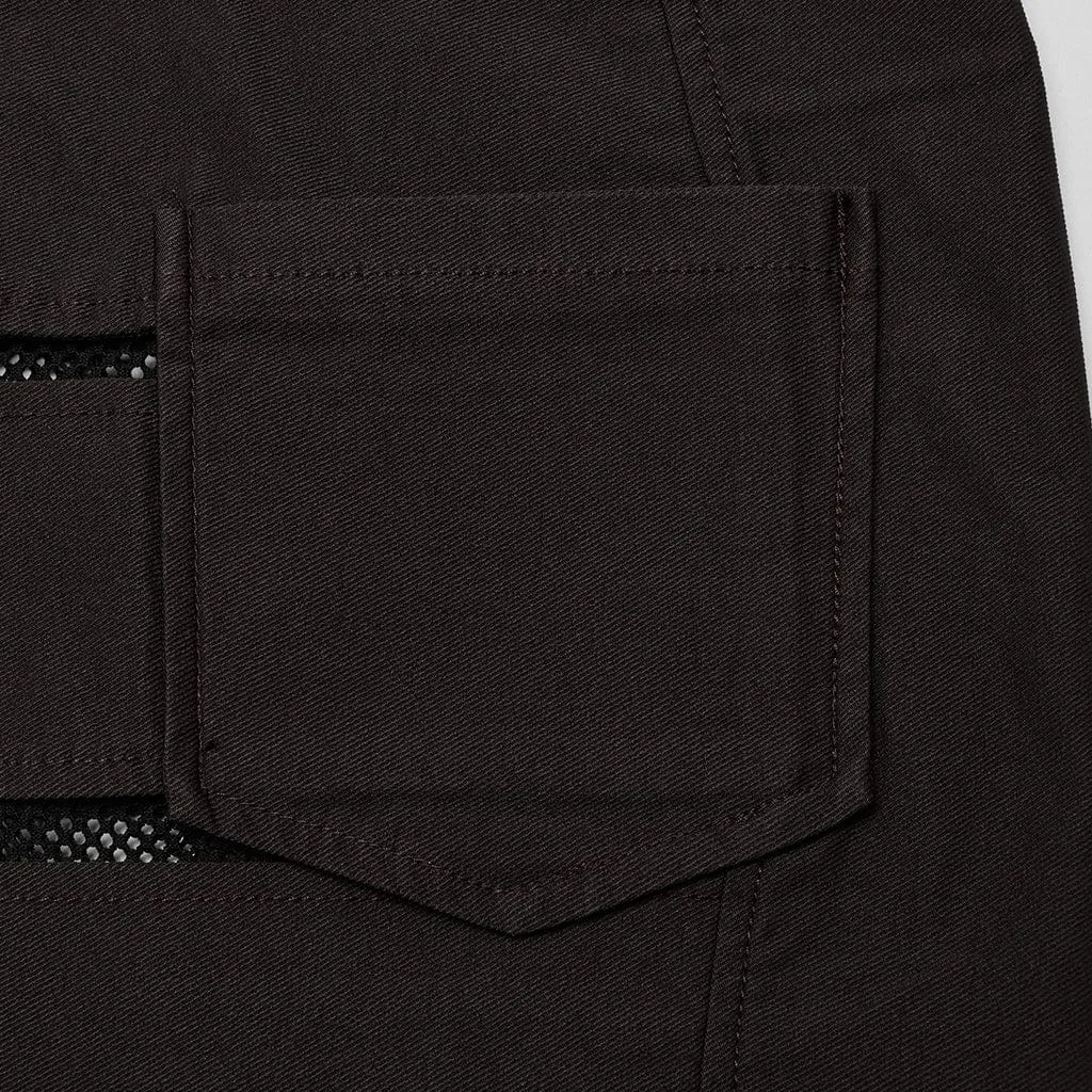 Women's Punk Mesh Splice Zipper Skirt Coffee