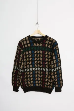 Wool houndstooth sweater (S)