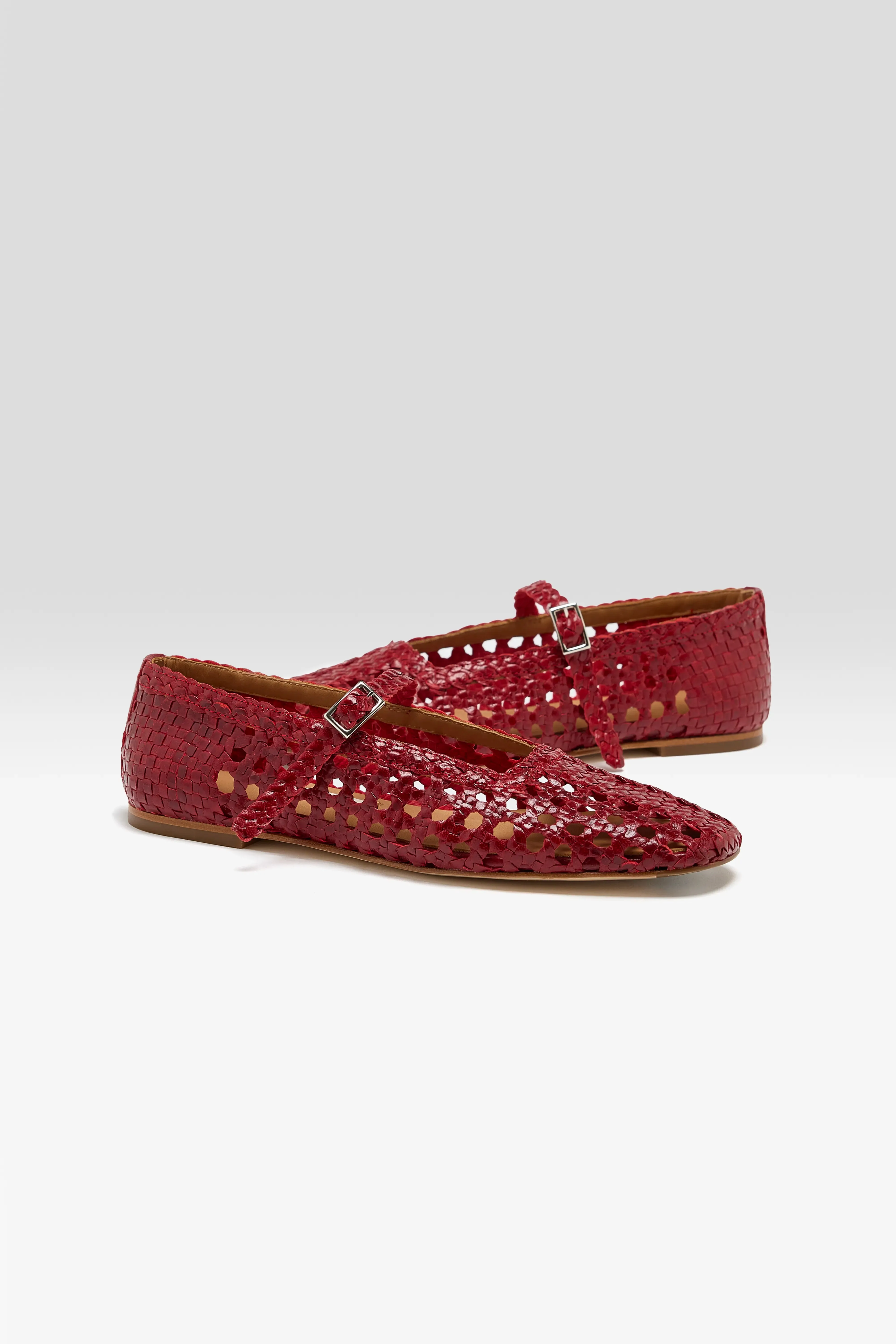 Yeida Dark Red Ballerinas   (251 / W / RED)